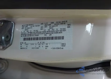 2018 Lincoln Mkc Select z USA, uszkodzony, nr VIN 5LMCJ2C9XJUL13026